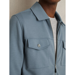 REISS MEDINA Interlock Jersey Zip Through Overshirt